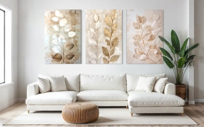 Autumn Leaves Triptych - Hand Painting