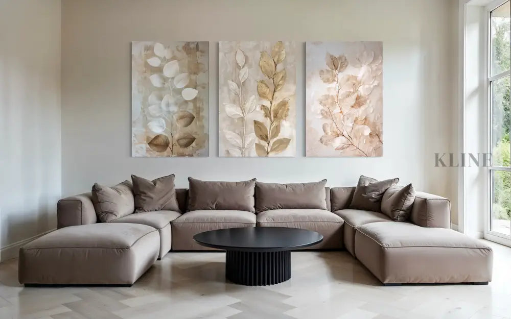 Autumn Leaves Triptych - Hand Painting 