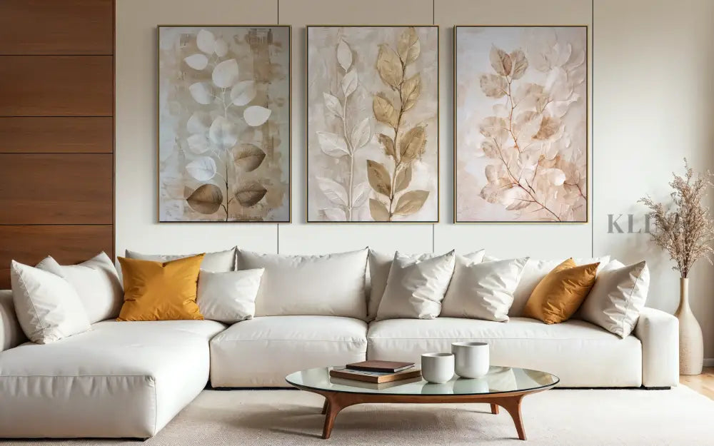 Autumn Leaves Triptych - Hand Painting 