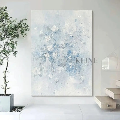 Azure Bloom Floral Painting - Hand Painting