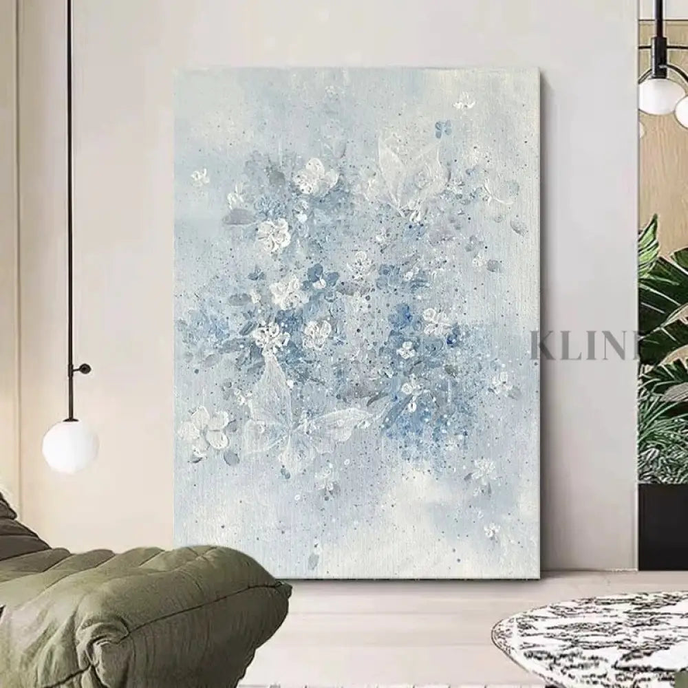 Azure Bloom Floral Painting - Hand Painting