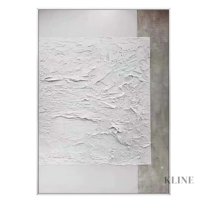 Beige and White Beach Textured Painting - Hand Painting