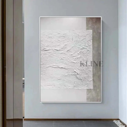 Beige and White Beach Textured Painting - Hand Painting