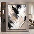 Custom size beige, black, and white textured art on museum-quality canvas, ready to hang.