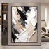Custom size beige, black, and white textured art on museum-quality canvas, ready to hang.