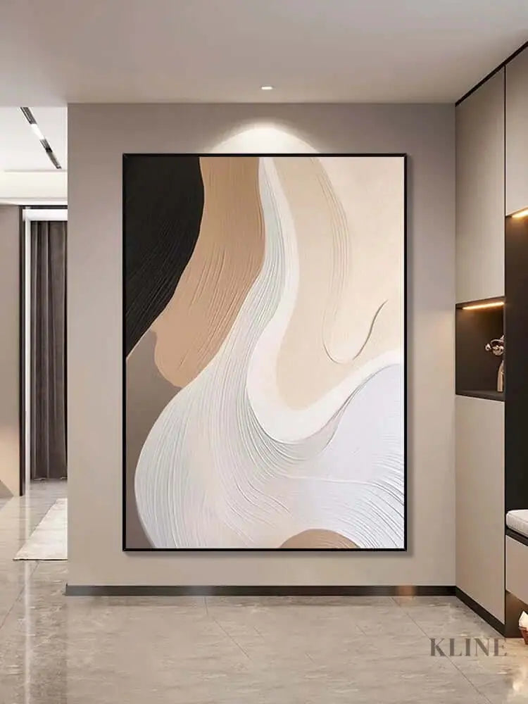 Beige Flow Texture Wall Art - Hand Painting