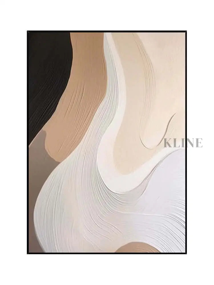 Beige Flow Texture Wall Art - Hand Painting 