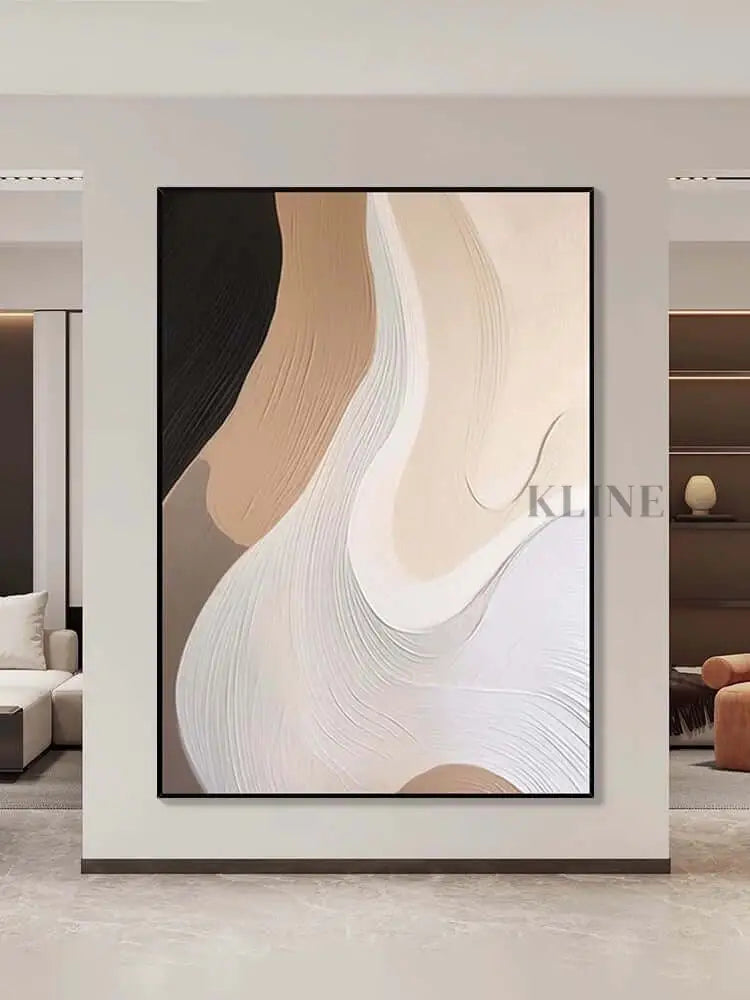 Beige Flow Texture Wall Art - Hand Painting