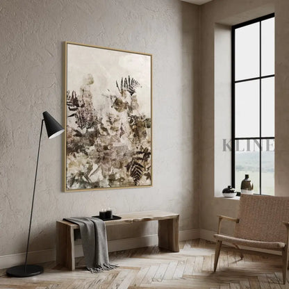 Beige Grunge Floral - Hand Painting