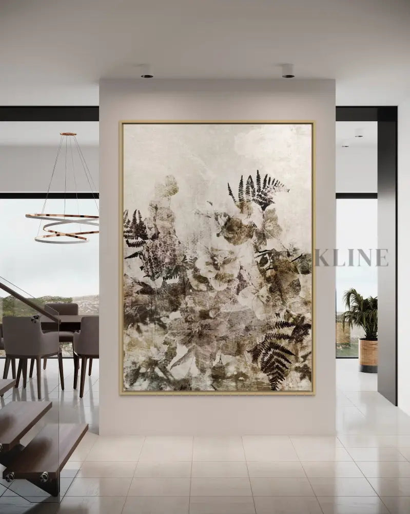 Beige Grunge Floral - Hand Painting
