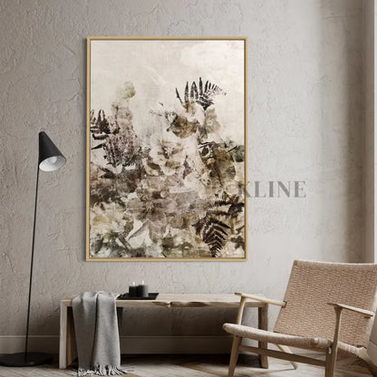 Beige Grunge Floral - Hand Painting