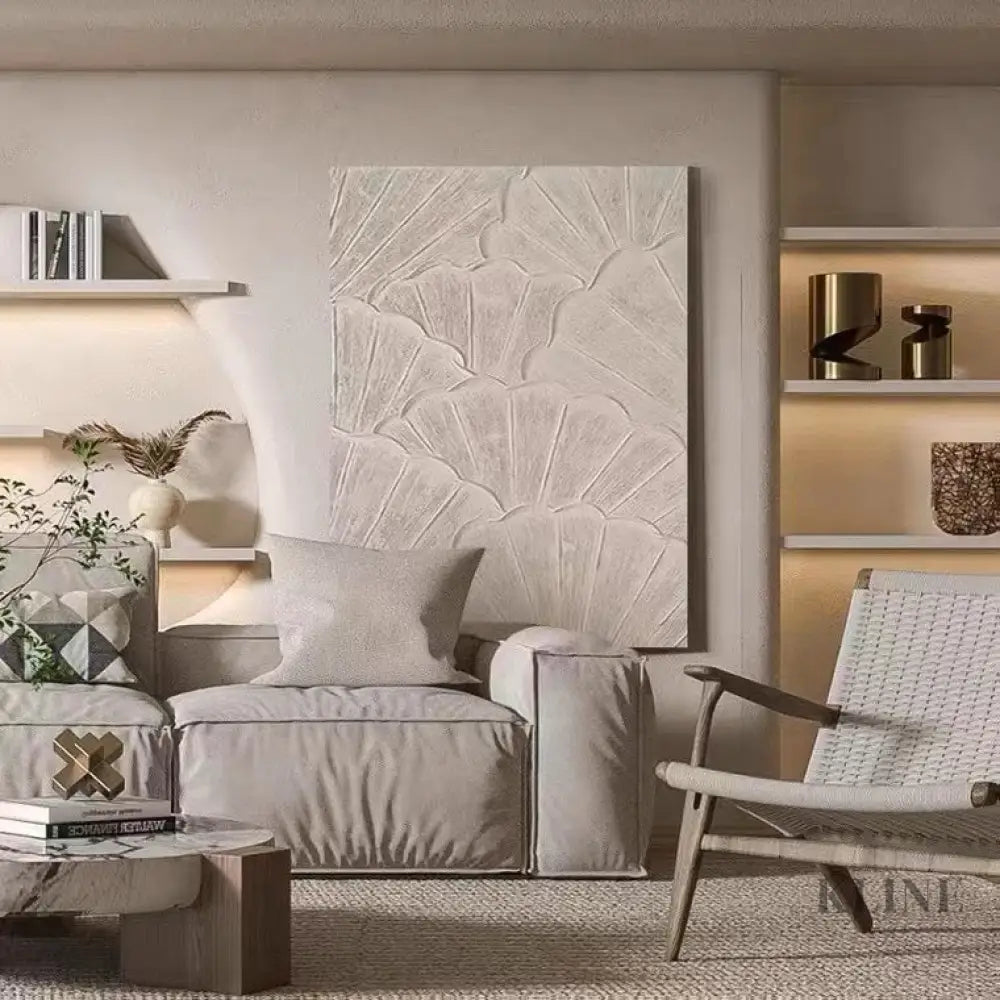 Beige Petals - Rolled Canvas / 60x75cm / 24x30’’ - Hand Painting