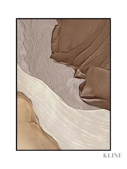 Beige White Coffee Textured Wall Art - Hand Painting