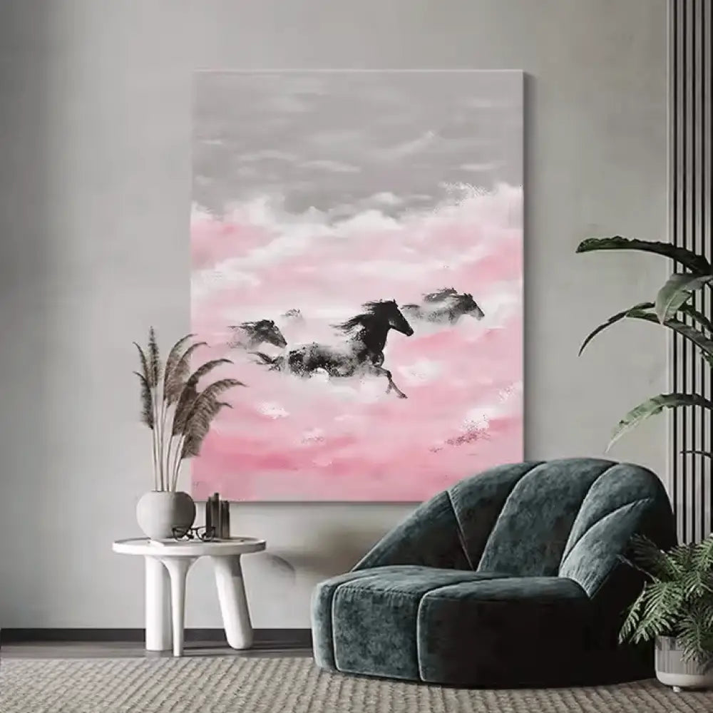 Beneath the Blushing Clouds They Run - Hand Painting