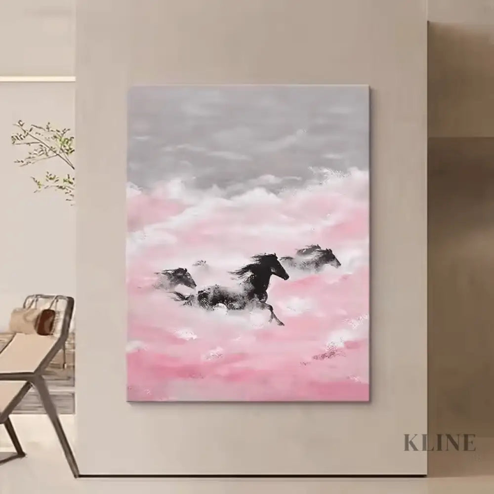 Beneath the Blushing Clouds They Run - Hand Painting 