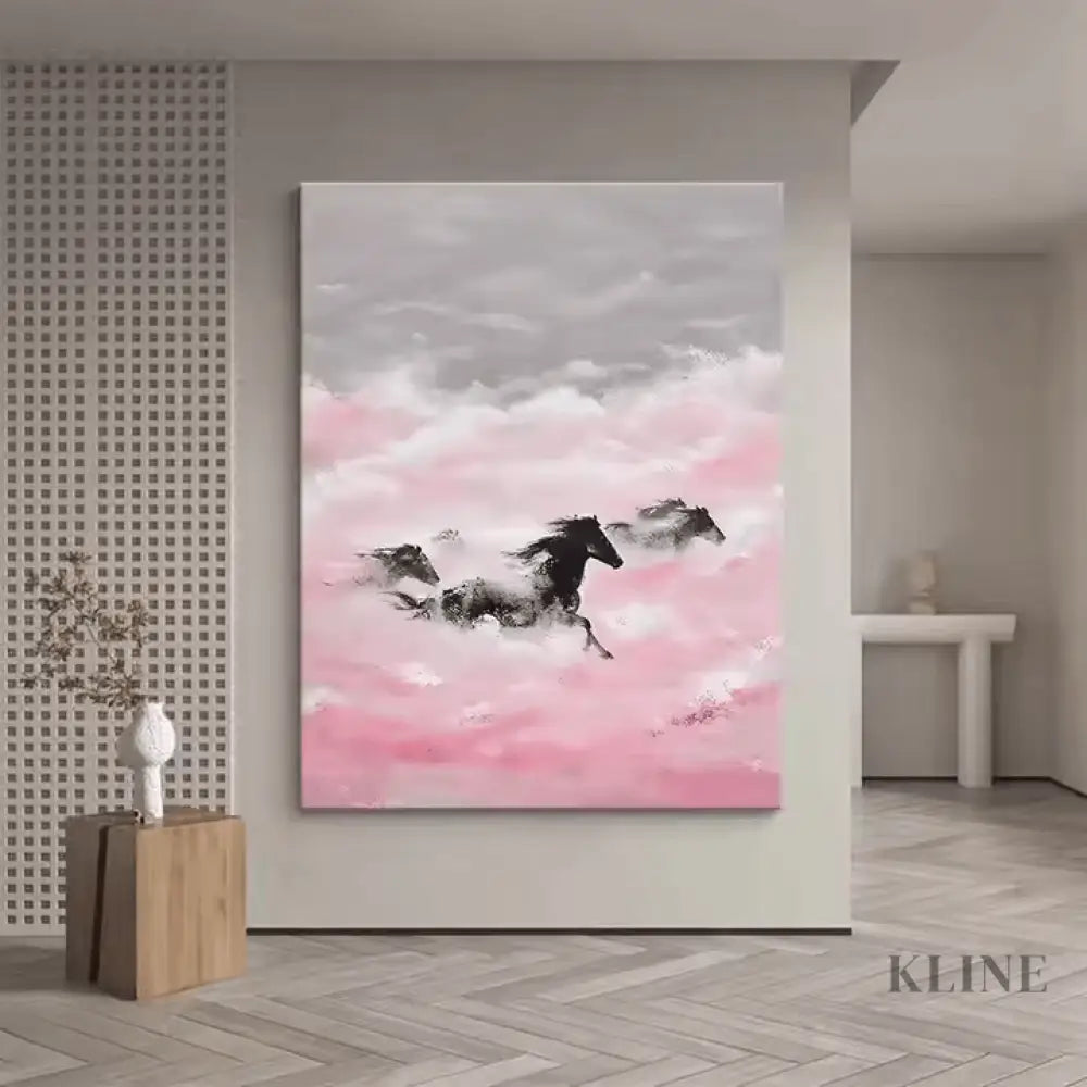 Beneath the Blushing Clouds They Run - Hand Painting