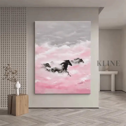 Beneath the Blushing Clouds They Run - Hand Painting