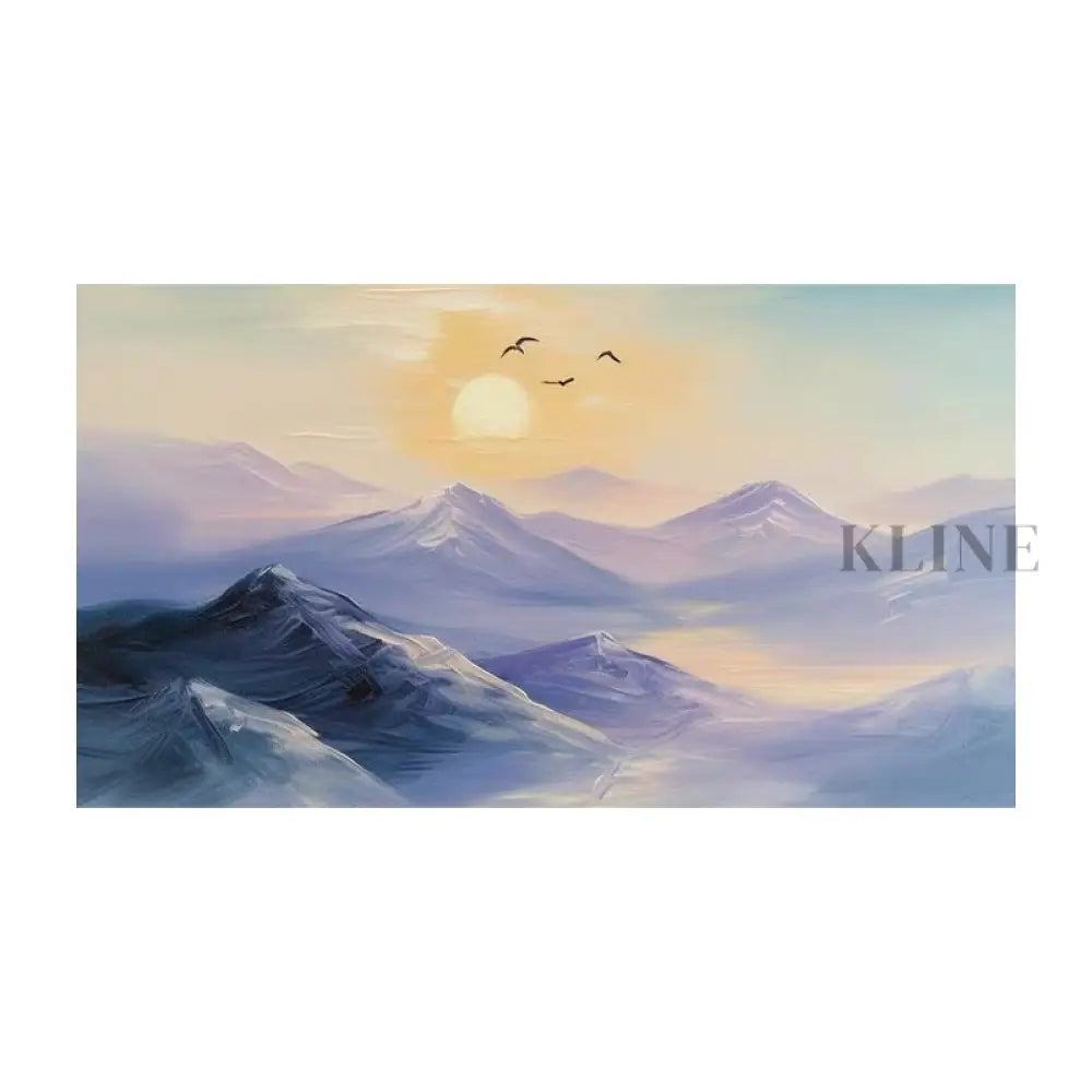 Birdsong Over Peaks - Hand Painting