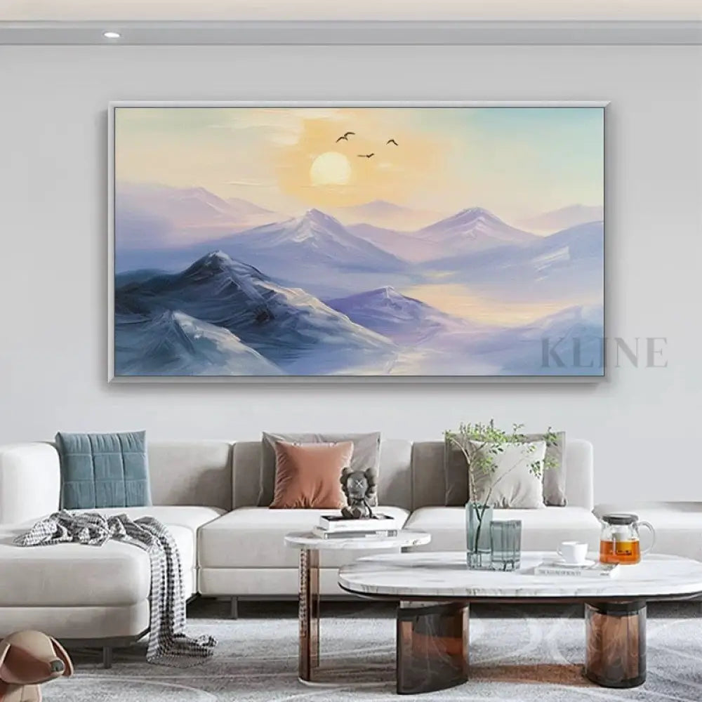 Birdsong Over Peaks - Hand Painting