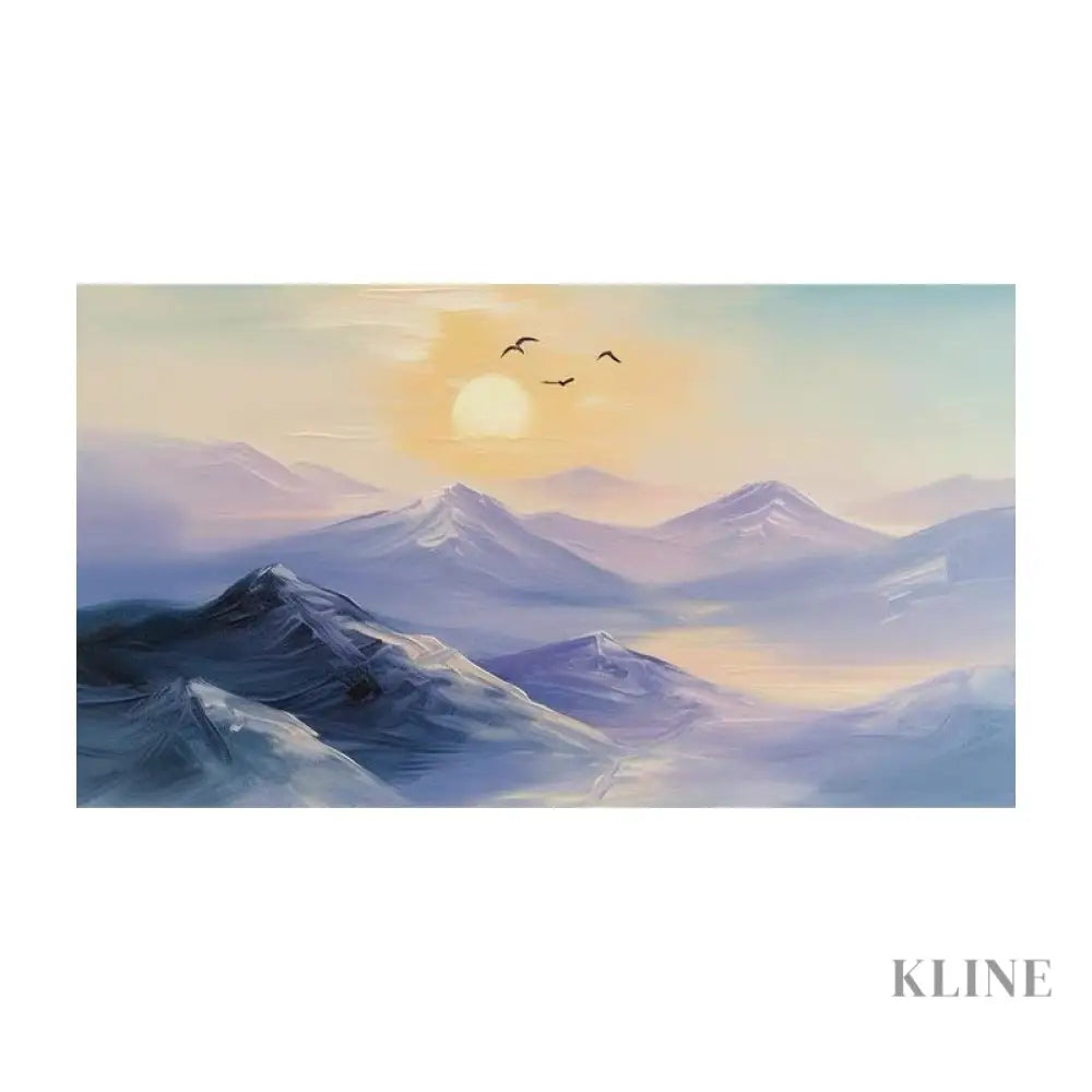 Birdsong Over Peaks - Hand Painting Original Paintings for Sale