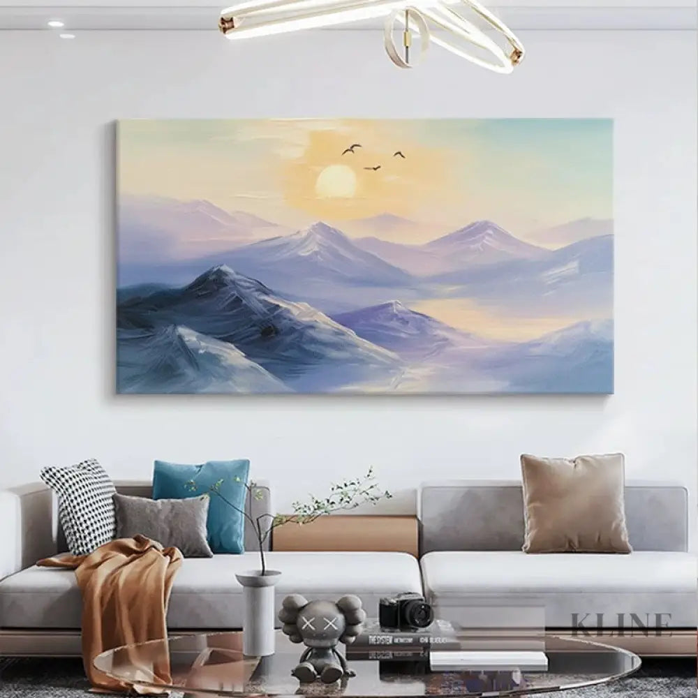 Birdsong Over Peaks - Hand Painting Original Paintings for Sale