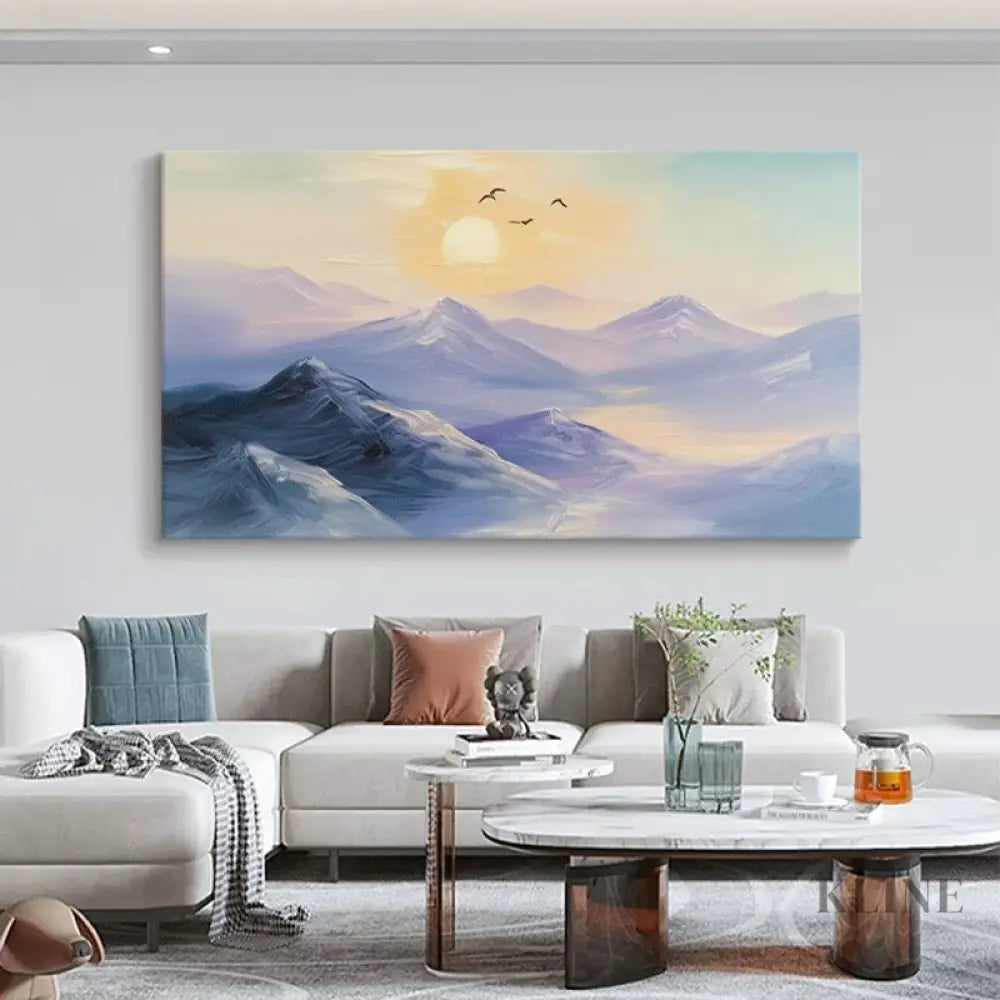 Birdsong Over Peaks - Hand Painting