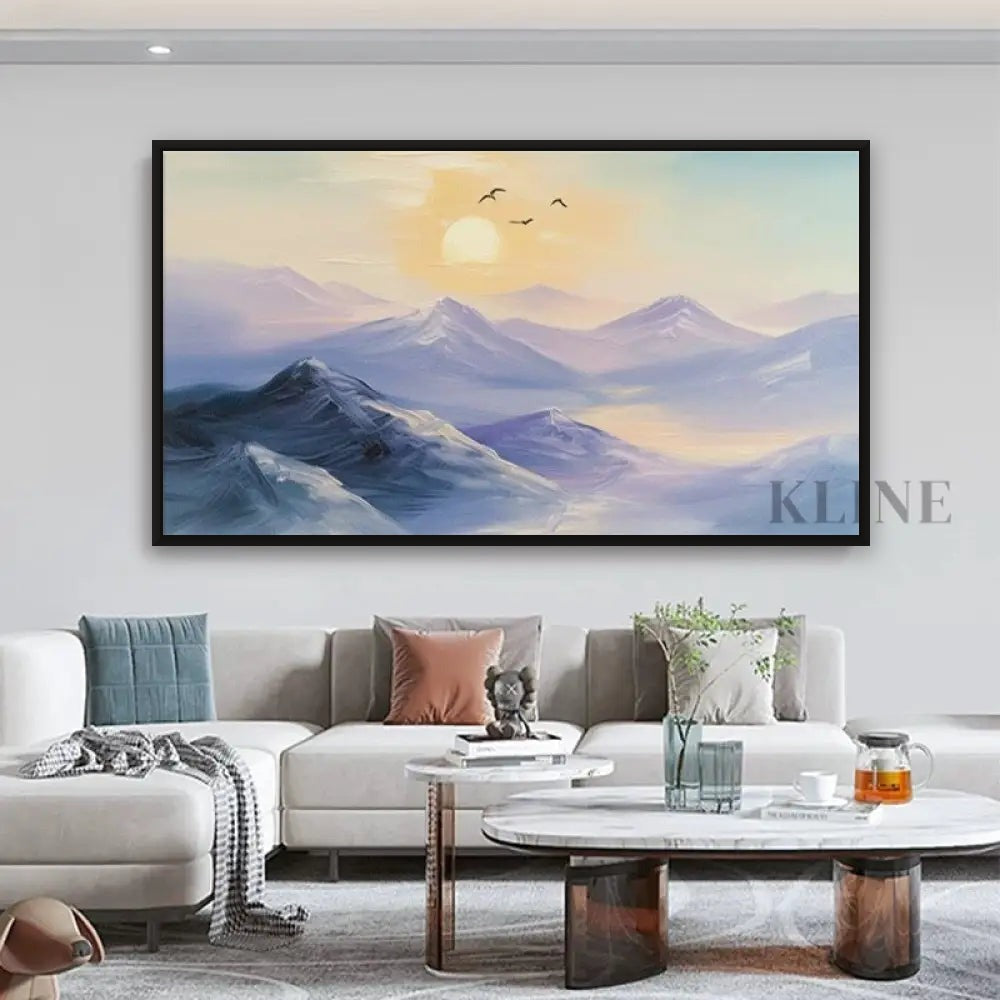 Birdsong Over Peaks - Hand Painting