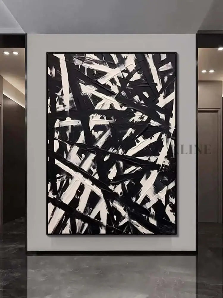 Black and Cream Messed Up Texture - Hand Painting