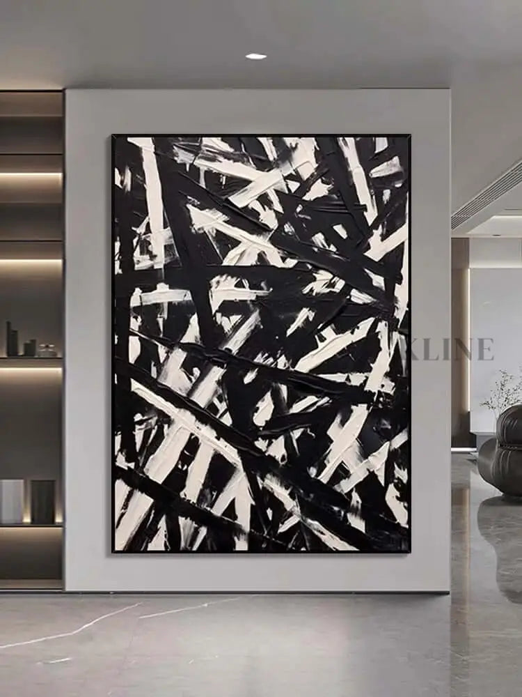 Black and Cream Messed Up Texture - Hand Painting