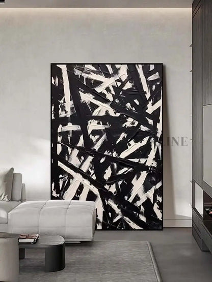 Black and Cream Messed Up Texture - Hand Painting