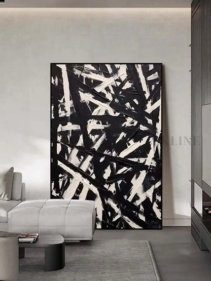 Black and Cream Messed Up Texture - Hand Painting