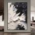 Black and Cream Textured Oil Painting - Hand Painting