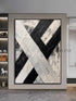 Black and Cream White Knife Painting - Hand Painting