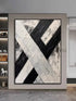 Black and Cream White Knife Painting - Hand Painting