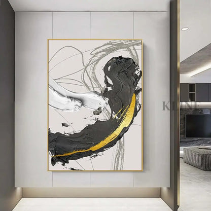 Black and Golden Wall Art - Hand Painting