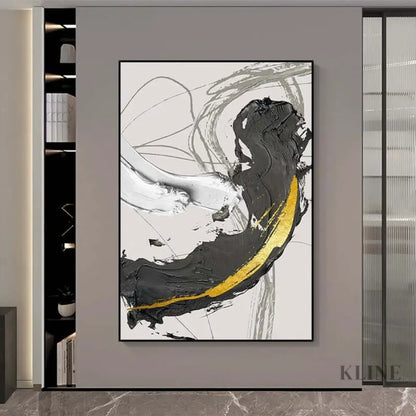 Black and Golden Wall Art - Hand Painting