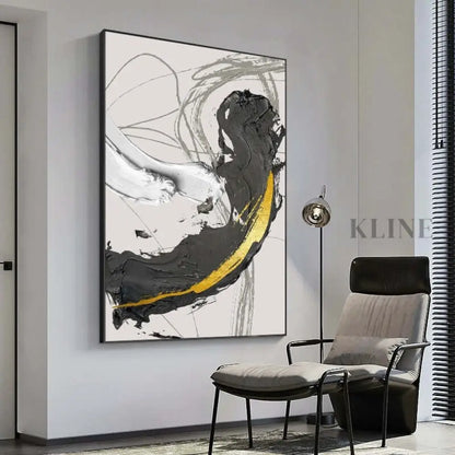 Black and Golden Wall Art - Hand Painting