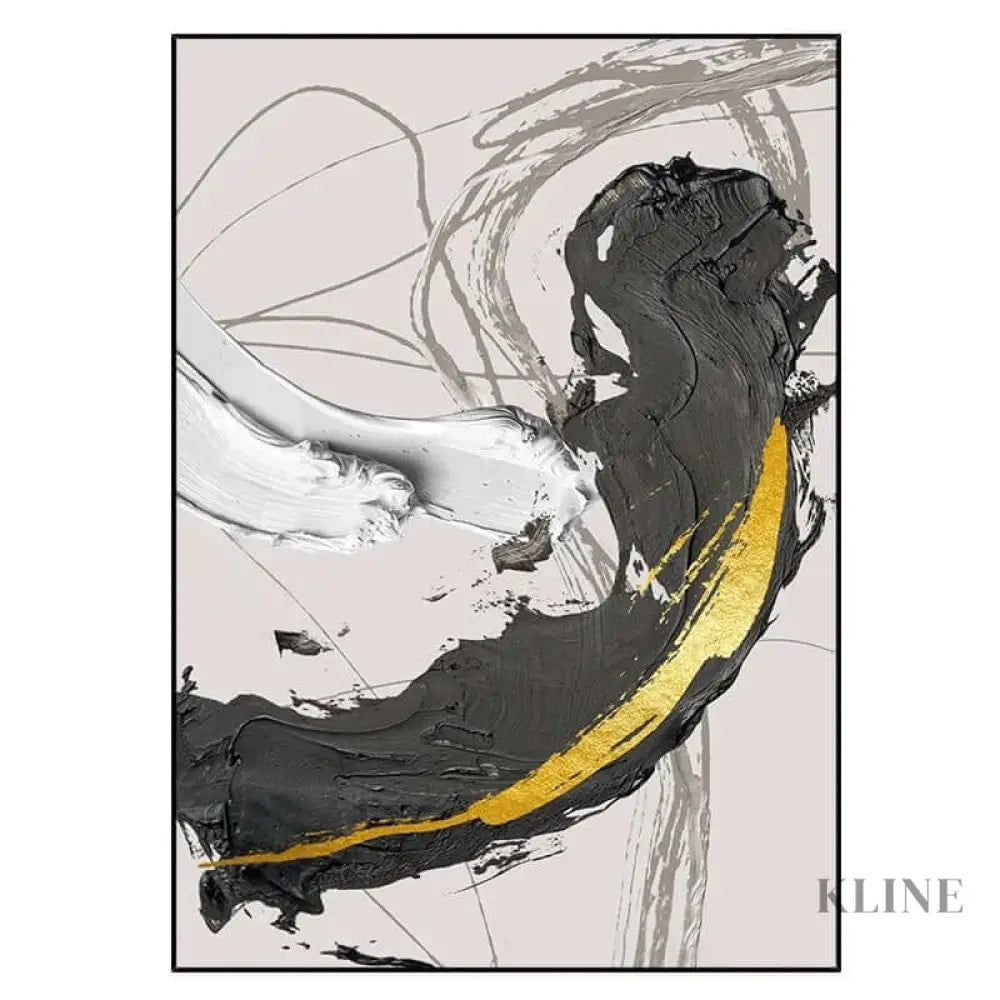 Black and Golden Wall Art - Hand Painting