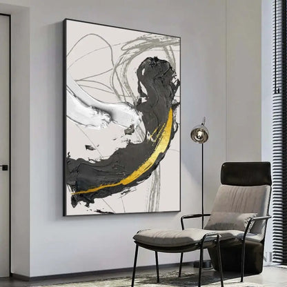 Black and Golden Wall Art - Hand Painting