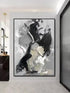Black and Gray Heavy Textured Oil Painting - Hand Painting