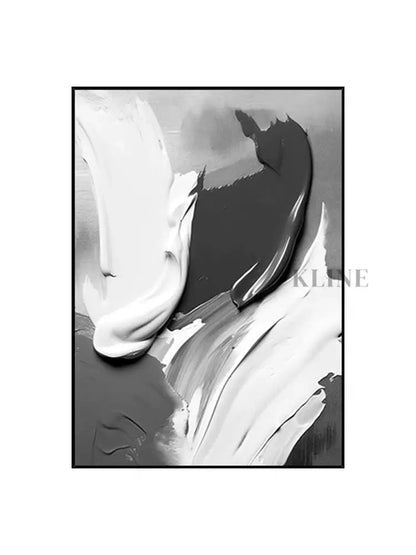 Black and Gray Textured Painting - Hand Painting