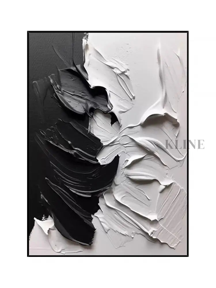 Black and Gray Textured Wall Art - Hand Painting 