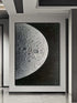 Black and Silver Moon Textured Wall Art - Hand Painting