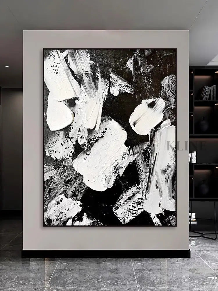 Black and White Abstract Fantasy - Hand Painting