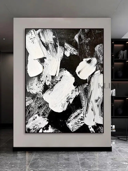 Black and White Abstract Fantasy - Hand Painting