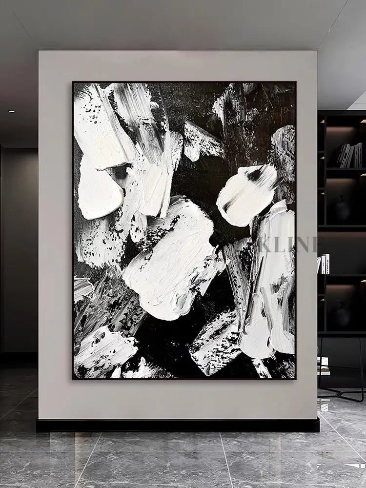 Black and White Abstract Fantasy - Hand Painting