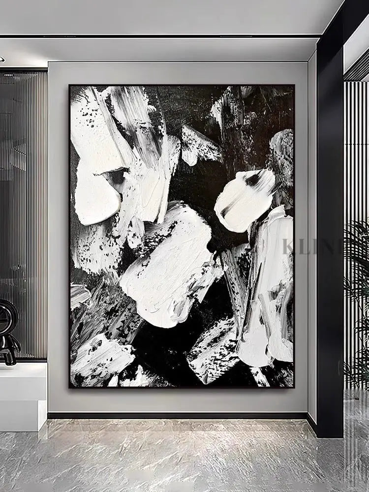 Black and White Abstract Fantasy - Hand Painting