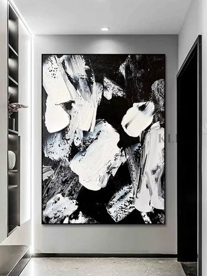 Black and White Abstract Fantasy - Hand Painting