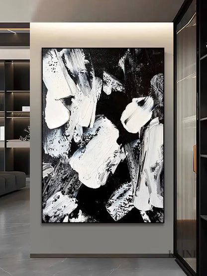 Black and White Abstract Fantasy - Hand Painting