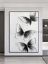 Black and White Butterfly Wall Art - Hand Painting